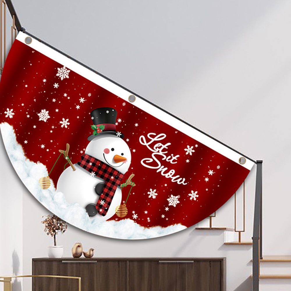 Merry Christmas Banner Flag Sign Xmas Outdoor Indoor Hanging Home Party Decor