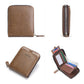 Men RFID Blocking PU Zipper Bifold Wallet Credit Card ID Holder