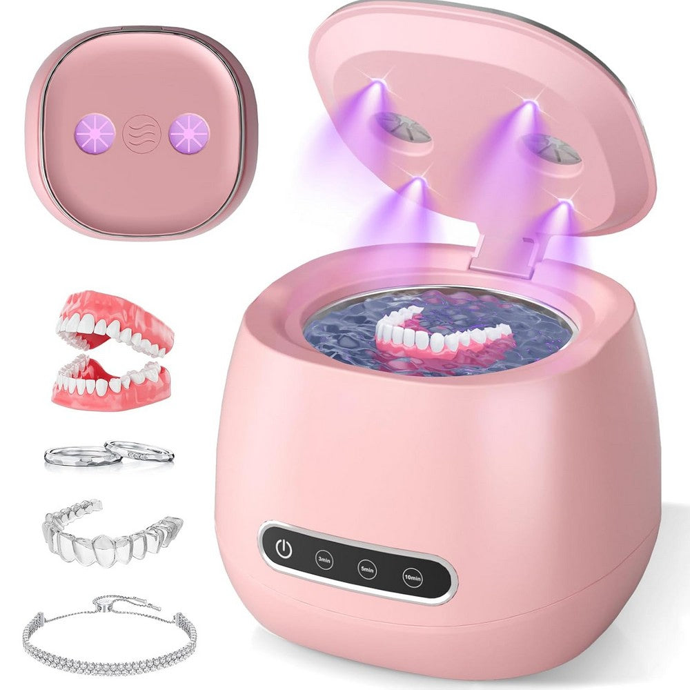 Ultrasonic Retainer Cleaner with UV Sterilizer 45kHz Denture Cleaner Machine