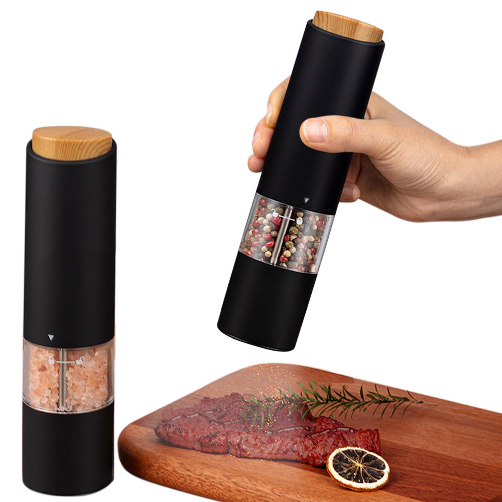 2PCS Electric Pepper Grinder LED Light Adjustable Coarseness