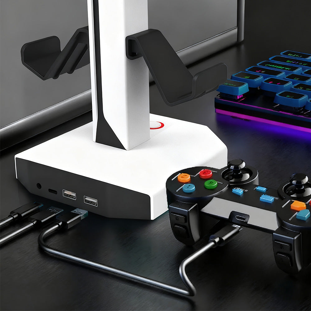 RGB Game Controller Holder Desktop Headset Stand With 9 Light Modes
