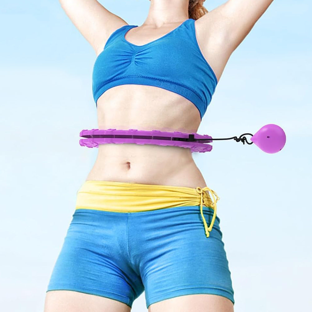 Weighted Hoola Circle Hoop 32 Section Smart Hula Thin Waist Fitness Weight with Rollers