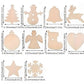100Pcs Wooden Christmas Tree Decorations Assorted Blank Shapes for Painting
