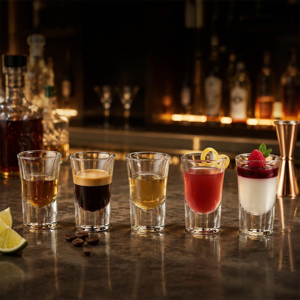 12 PCS Heavy Base Shot Glasses 30ml Thickened Glass Tumbler for Whiskey Vodka Tasting