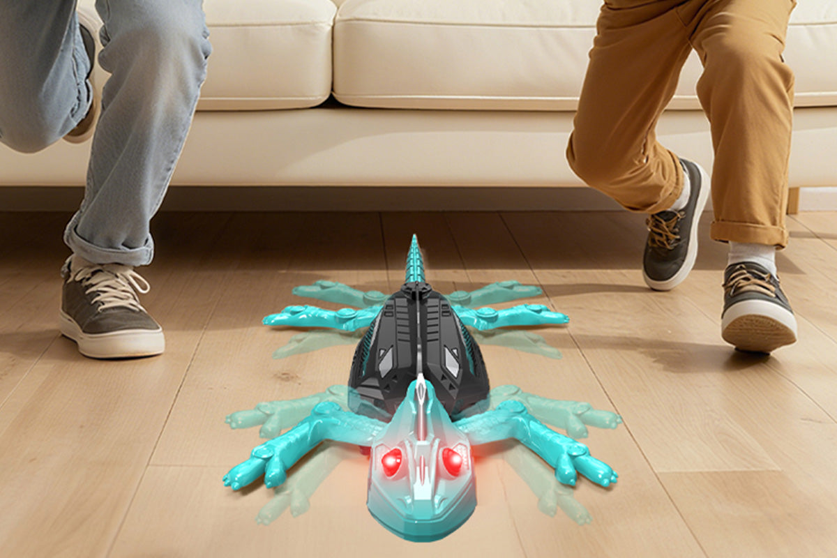 Rc Wall Climbing Chameleon Toy with LED Eyes Electric Wall Crawler Lizard for Christmas Birthday Gift