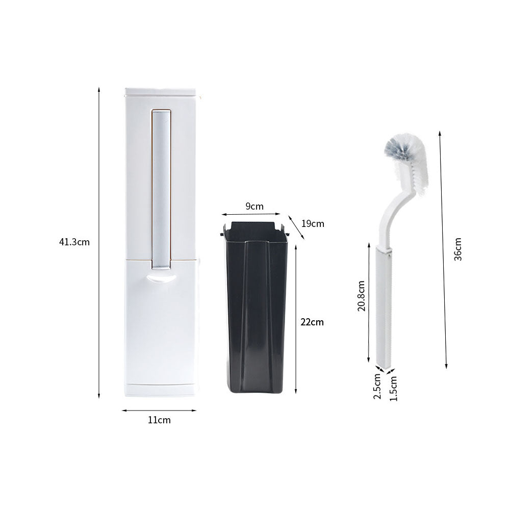Slim Bathroom Trash Can Toilet Brush Set Waste Bin Toilet Brush Holder