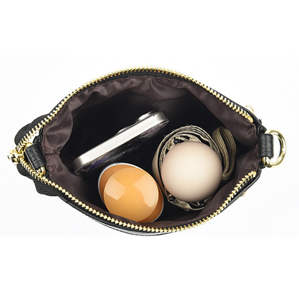 Genuine Leather Crossbody Shoulder Bag Multi-Compartment Water-resistant Handbag