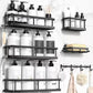 6 Pack Wall Mounted Shower Caddy Set No Drill Bathroom Organizer