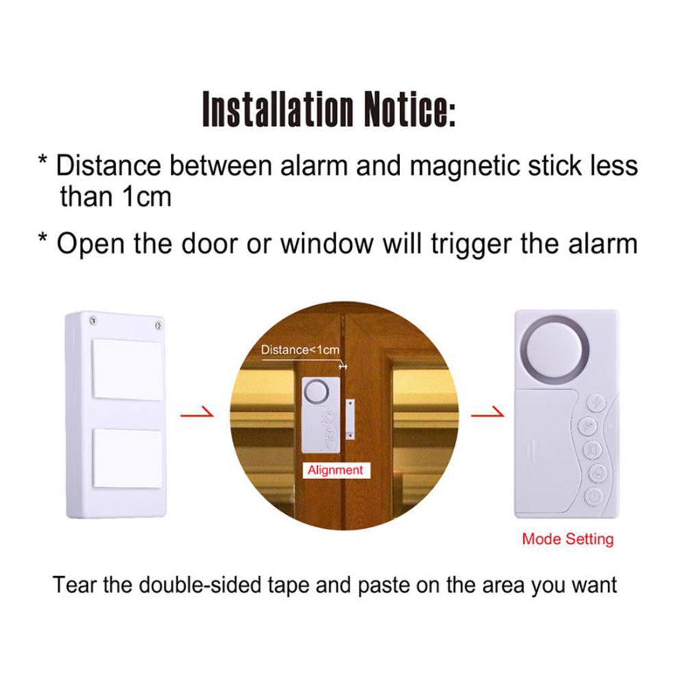 4-in-1 Magnetic Door Window Intrude Detector Wireless Security Refrigerator Door Delay Alarm
