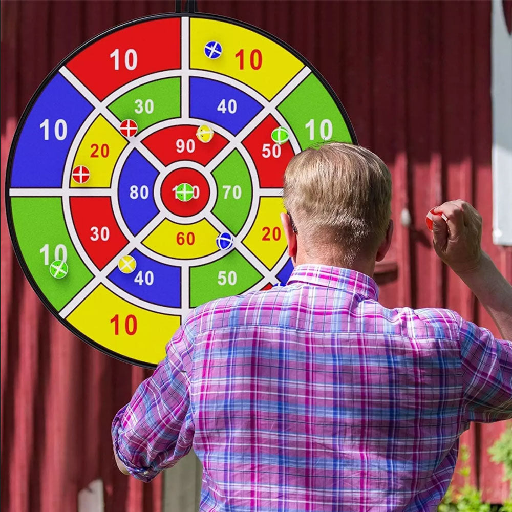 72CM Large Dart Board For Kids With 12 Sticky Balls Double-Sided Dart Board Game