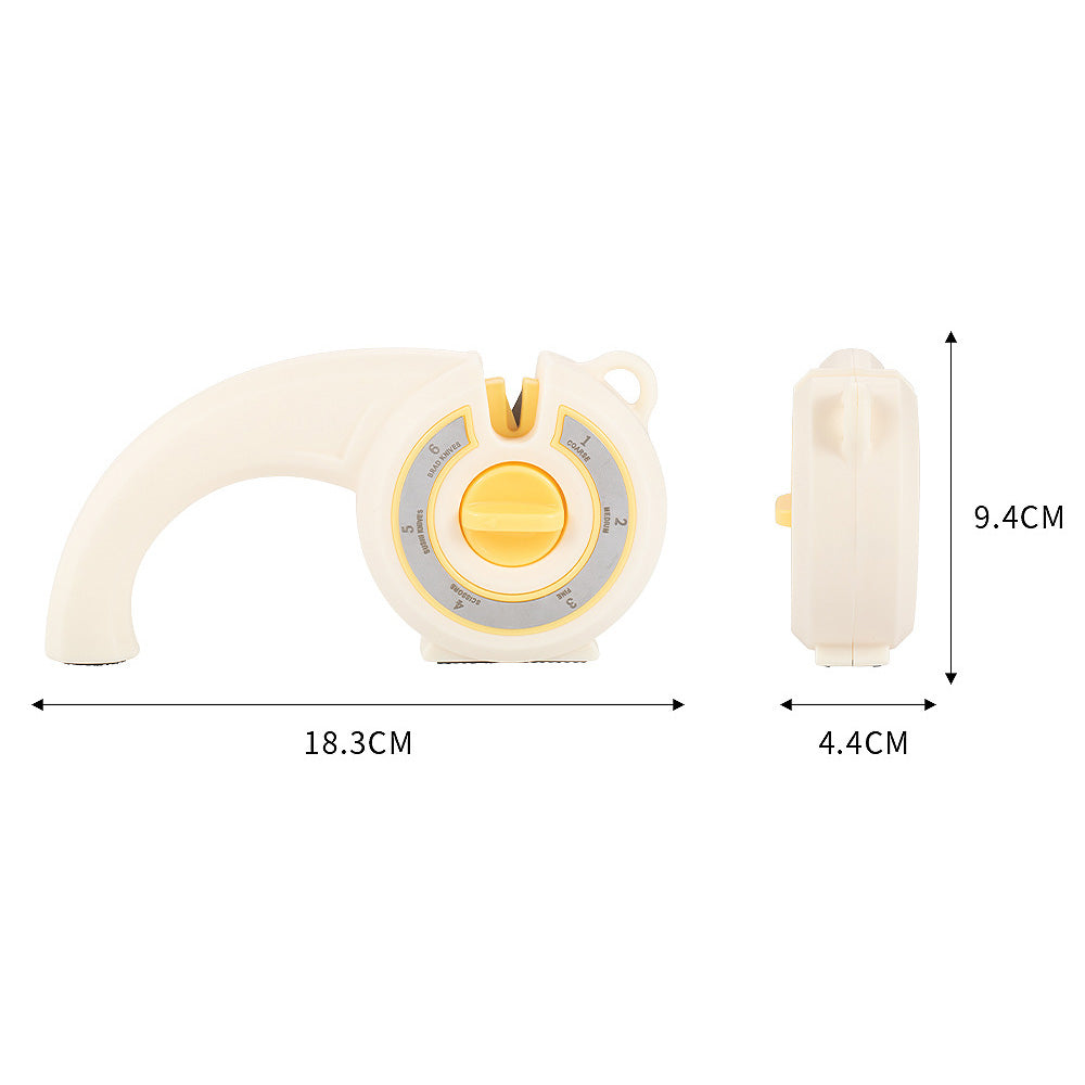 6-in-1 Kitchen Knife Sharpener Multi-Use Rotary Knob for Home Use