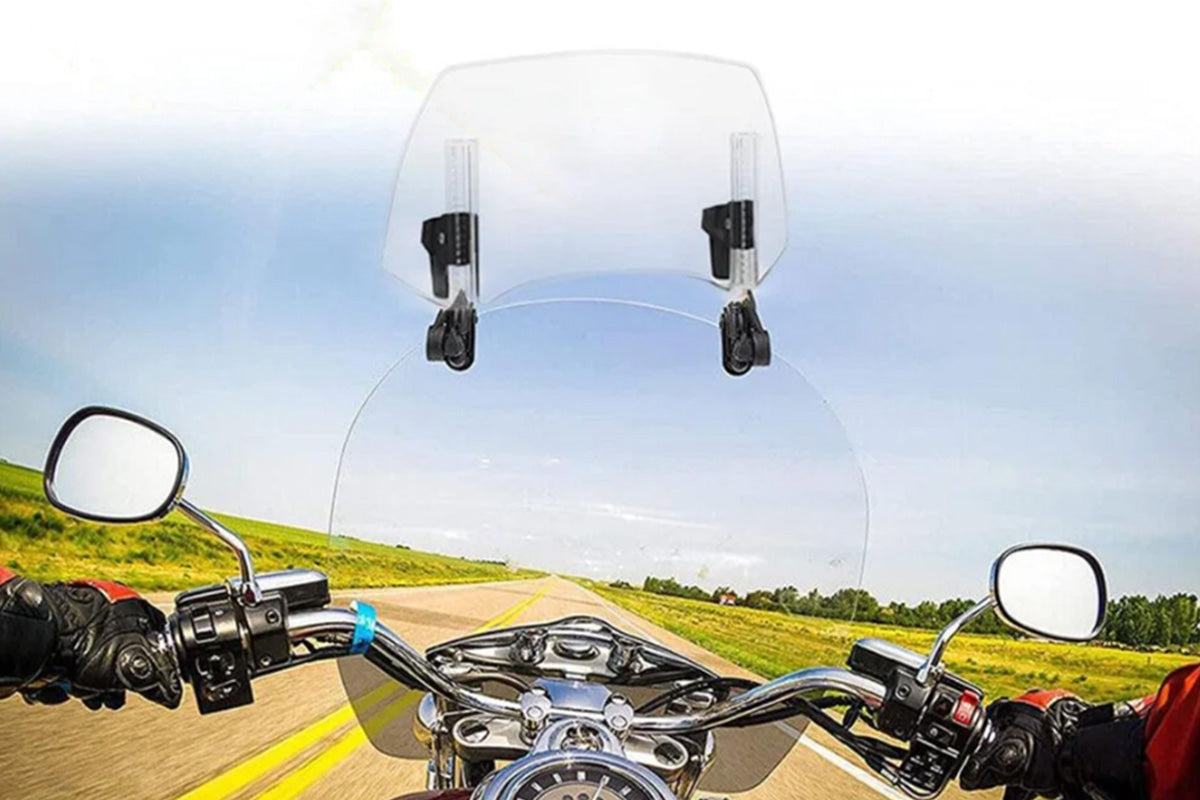 Universal Motorcycle Windshield Extension Adjustable Clip On Windscreen Deflector