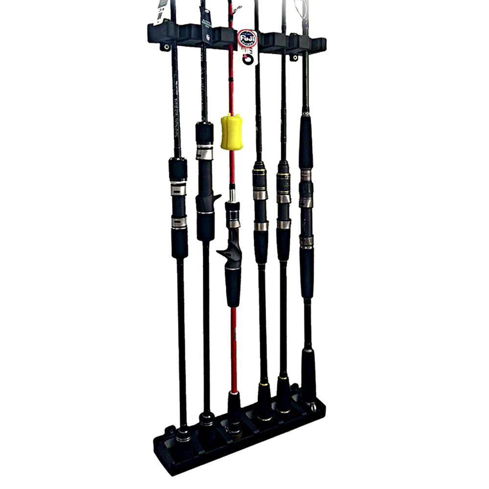 6-Rod Rack Wall Mounted Fishing Pole Holder-Vertical Style
