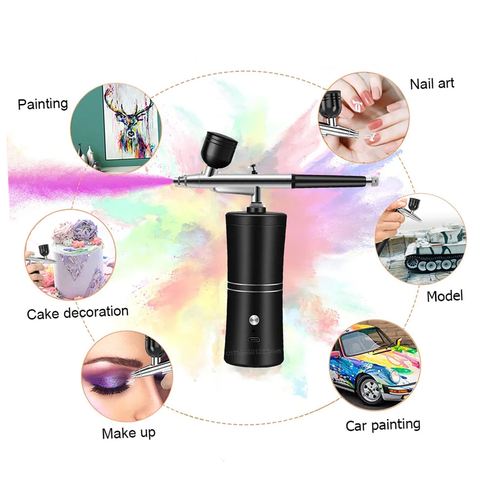 Portable Airbrush Kit with Compressor for Nails Manicure Art Cake Painting Makeup