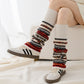 1 Pair Multicoloured Leg Warmers for Women Warm Over Knee Boot Socks for Winter