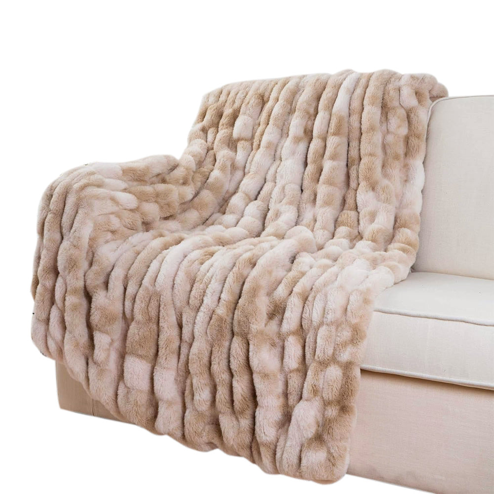 Bubble Tie Dye Throw Blanket Soft Cozy Microfiber Lightweight Warm for Couch-Khaki