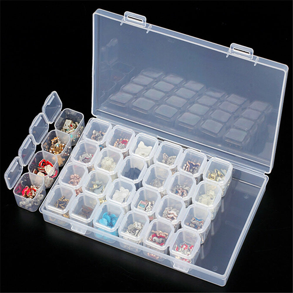 28 Grid Plastic Compartment Storage Box Container Jewellery Bead Craft Organiser
