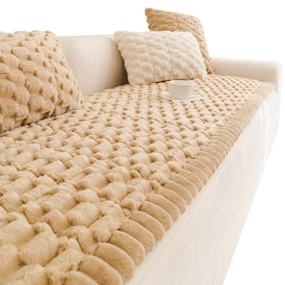 Non Slip Couch Cover Soft Wear Resistant Furniture Protector for Sofa Protection-Brown