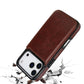 Leather Wallet Case for iPhone 17 Series Double Secure Flip Closure Full Body Drop Defense-Brown