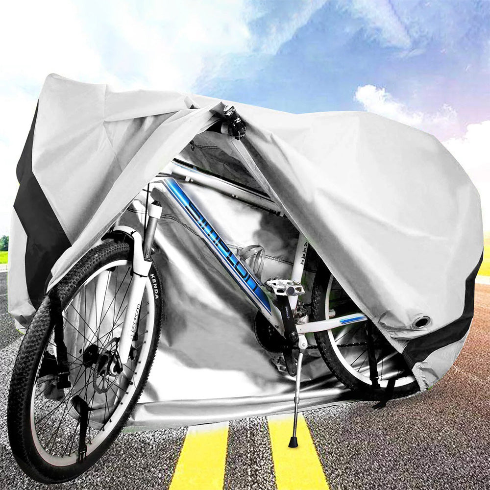 2X210D Waterproof Bike Cover with Lock Hole for Outdoor Storage