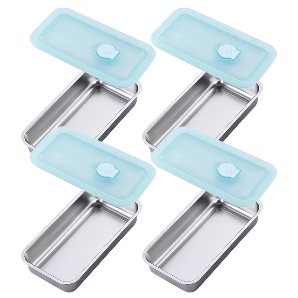4Pcs Stainless Steel Grab and Go Snack Containers with Lids