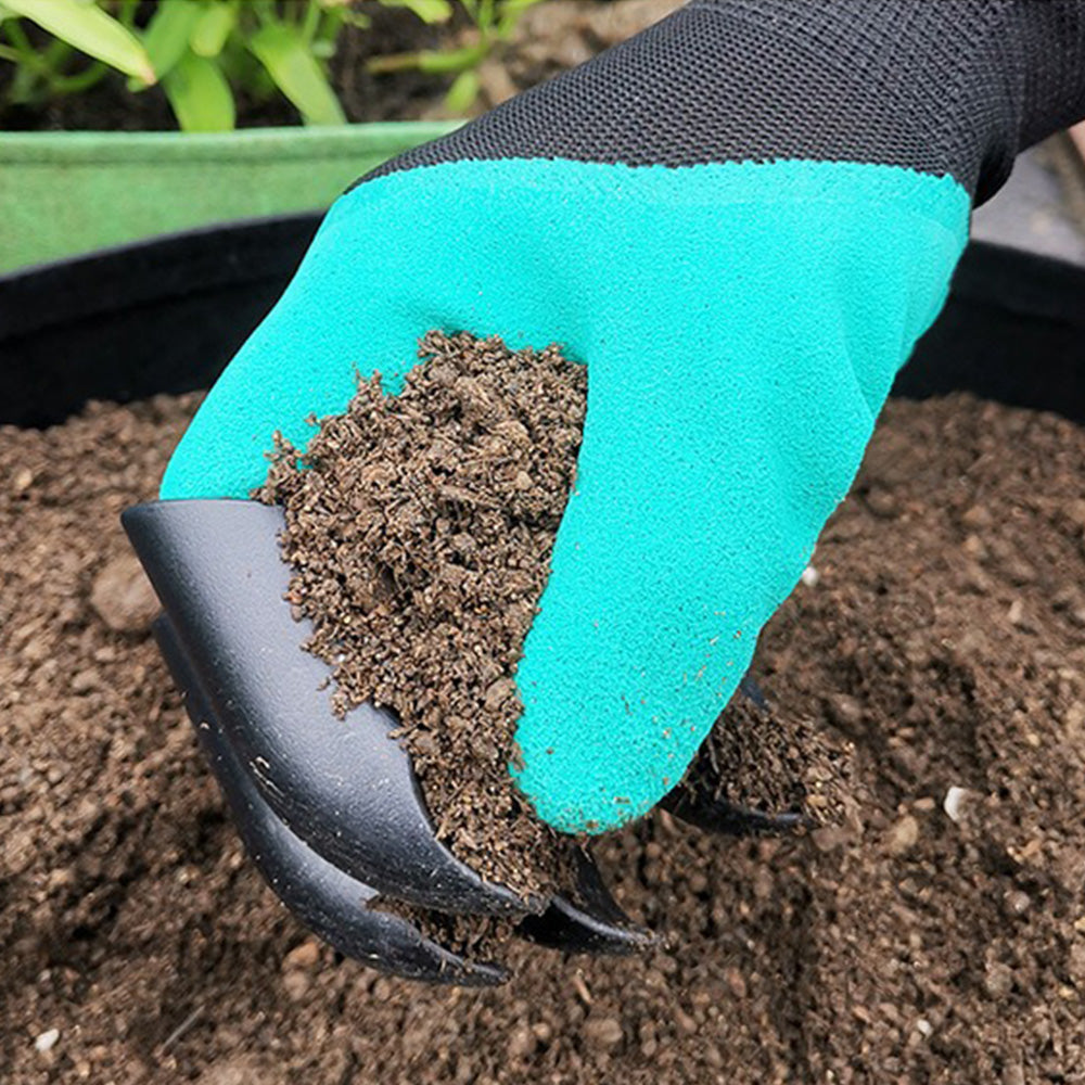 2 Pairs Waterproof Gardening Gloves with ABS Claws for Digging