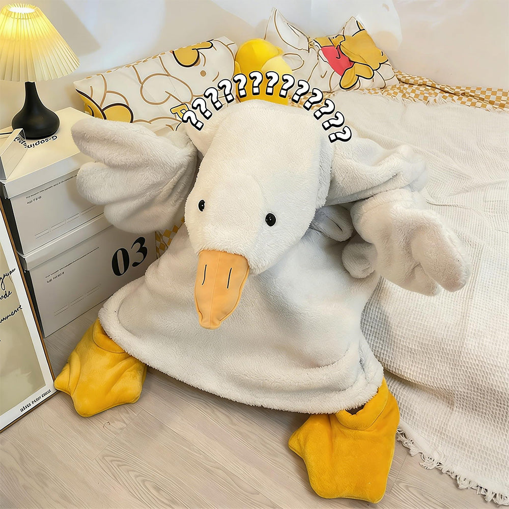 Oversized Hoodie Blanket Cartoon Goose Fleece Wearable Blanket-Style 1