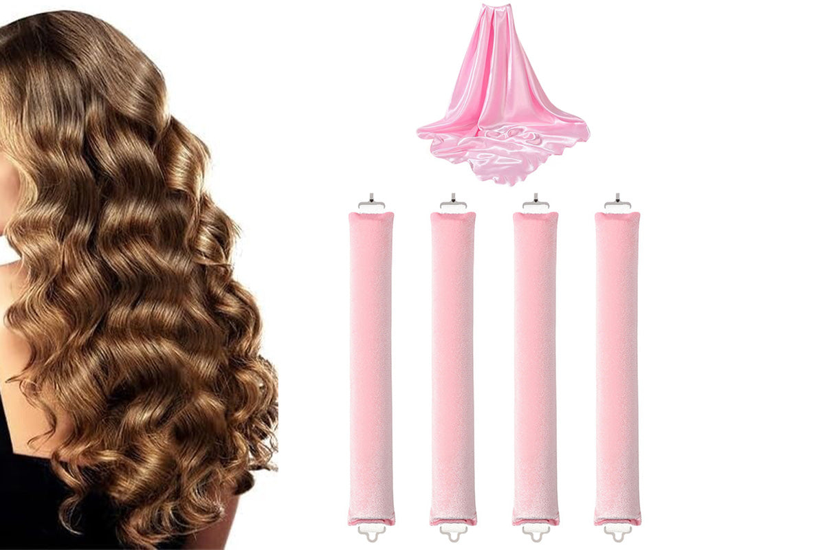 4Pcs Heatless Curls Overnight Hair Curlers Set No Damage Hair Styling Tools