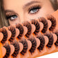 28 Pairs Lashes Full Volume False Eyelashes Synthetic Fibers Eyelashes Natural Look Cat Eye