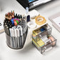 Rotating  Pen Holder with 2 Drawer Multi-Functional