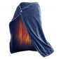 USB Heated Shawl Blanket Flannel Wrap with Detachable Heating Pad