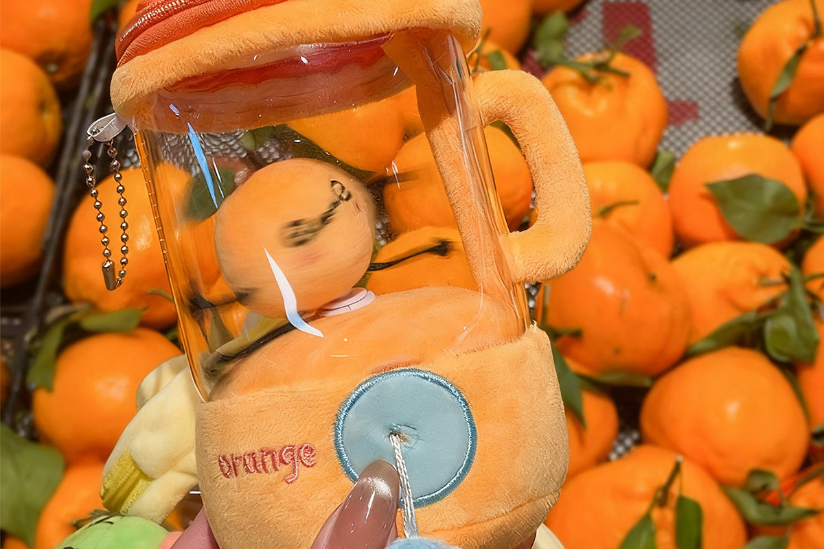 Stress Relief Spinning Fruit Blender Plush Keychain Plush Toy