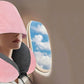 Hooded Travel Pillow with 3D Eye Masks Memory Foam Neck Pillow for Airplane Sleeping