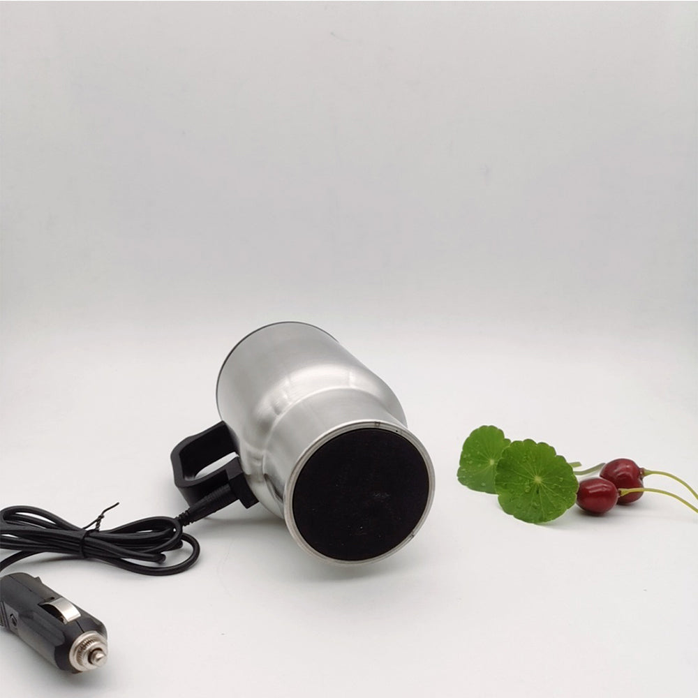 Car Electric Heating Mug 12V Stainless Steel Travel Cup 450ml