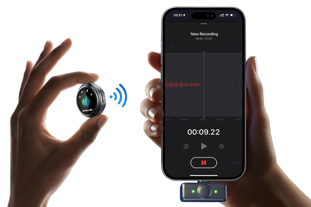 Dual Receivers Mini Microphone Lavalier Microphones With Magnetic Clip