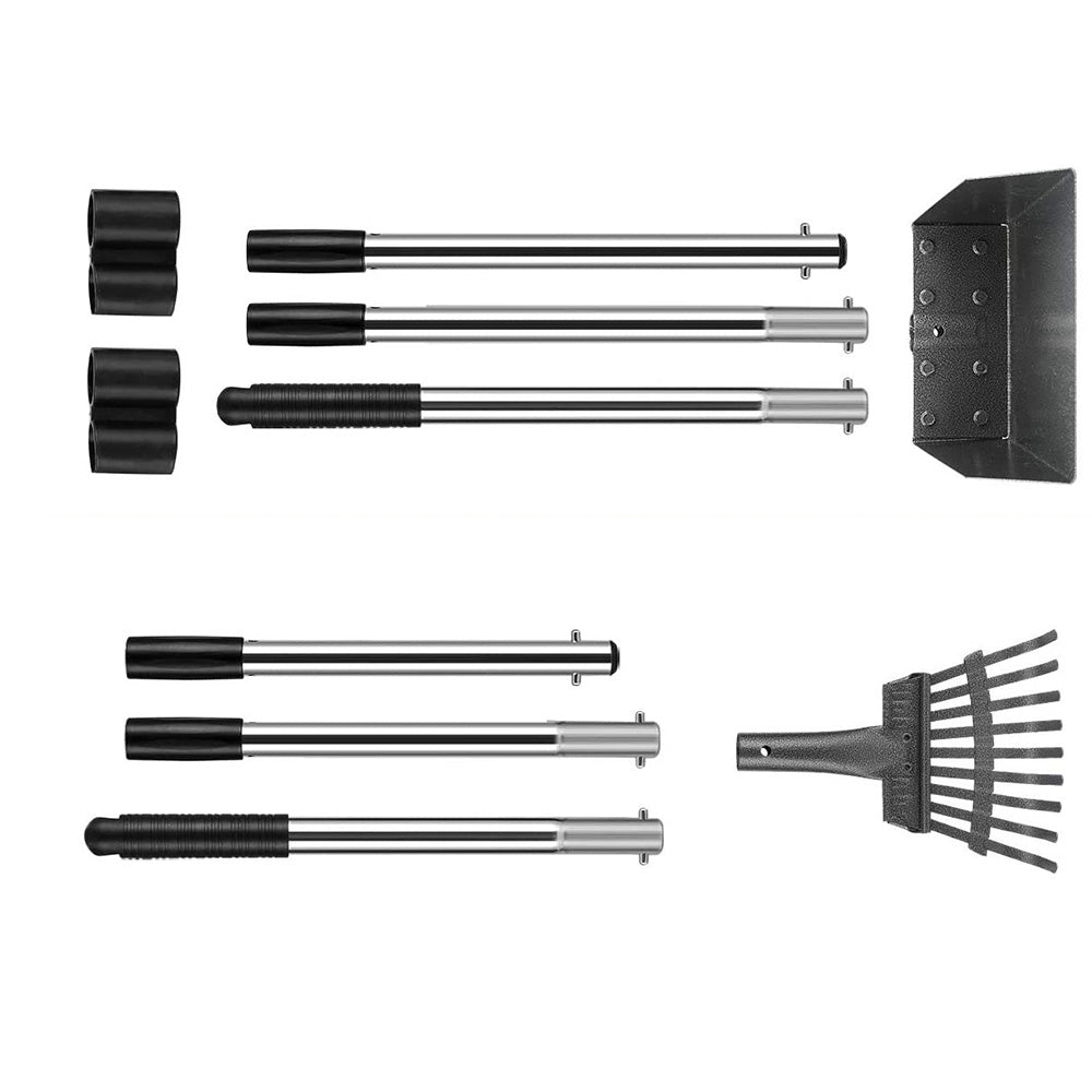 Dog Pooper Scooper Long Handle Stainless Steel Tray Rake Set