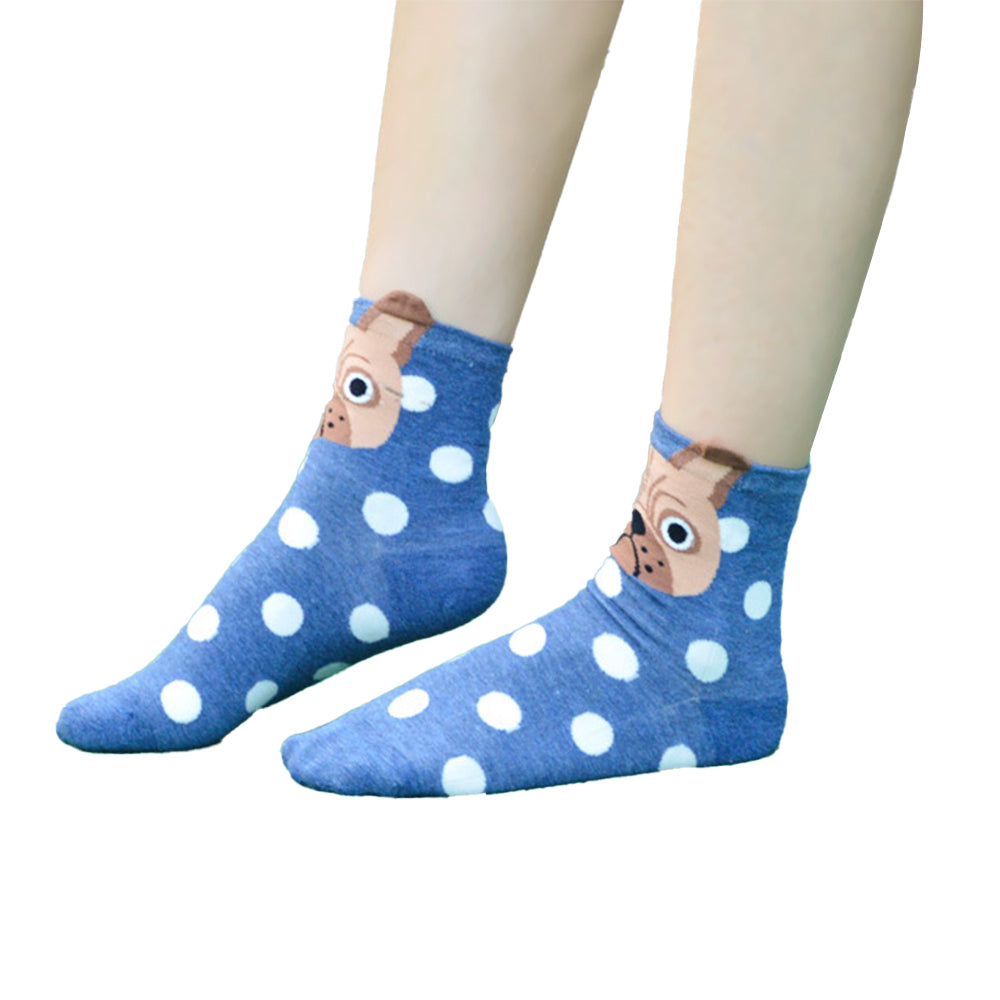 5 Pairs of Cotton Dog Patterns Socks