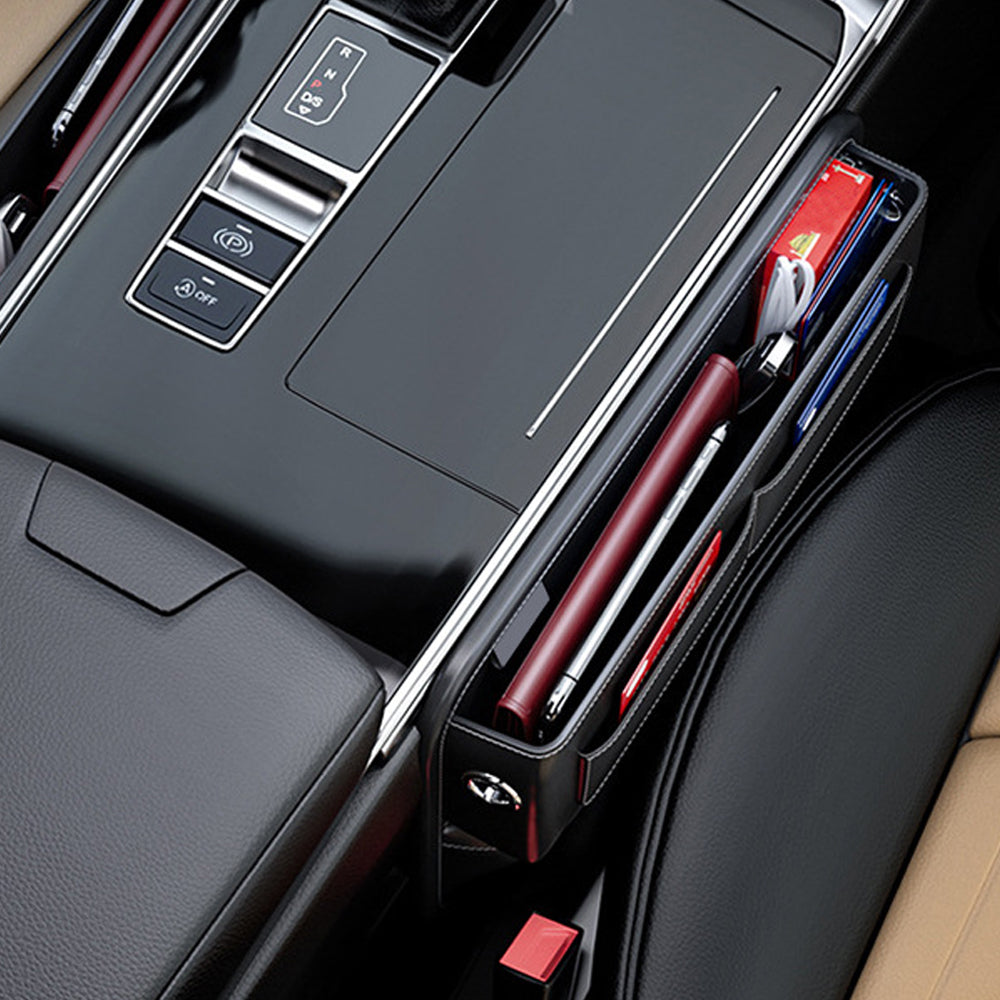 Car Seat Gap Filler Leather Phone Holder Side Organizer