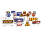 Floor Play Mat Rug Traffic Road Signs Car Track City Carpet Toy with 10 Trees