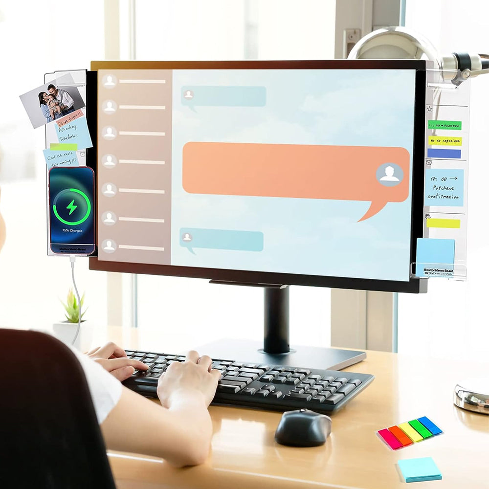 2Pcs Multi-function Acrylic Memo Board for Computer Monitor