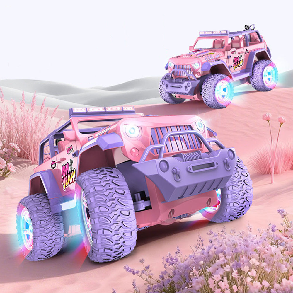 Remote Control Car with Color Lights Stickers Rechargeable Off Road Truck for Home Outdoor