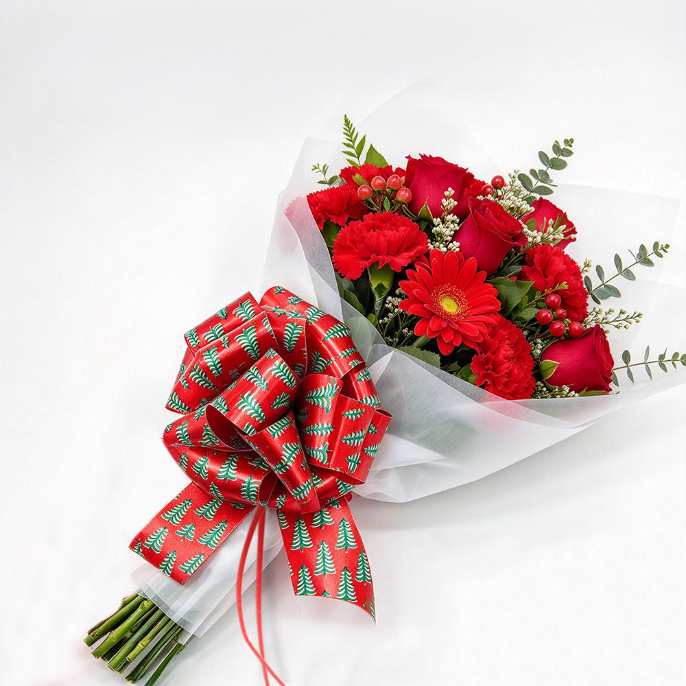 12 Pack Double Sided Printed Christmas Pull Ribbon Bows for Gift Wrapping