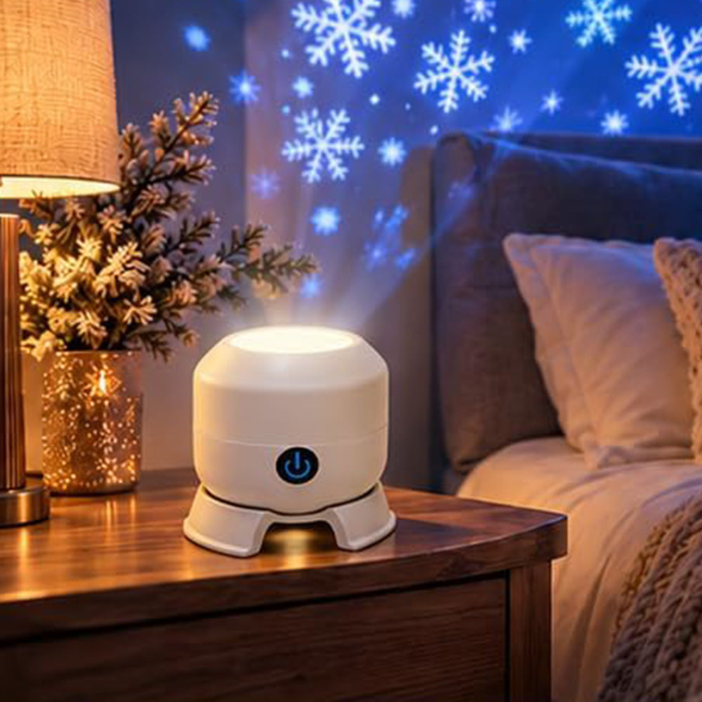 USB Rechargeable Rotating Christmas LED Projection Night Light