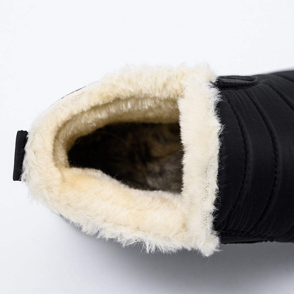Women Water Resistant Warm Slip-On Shoes with Non-Slip Sole-Black