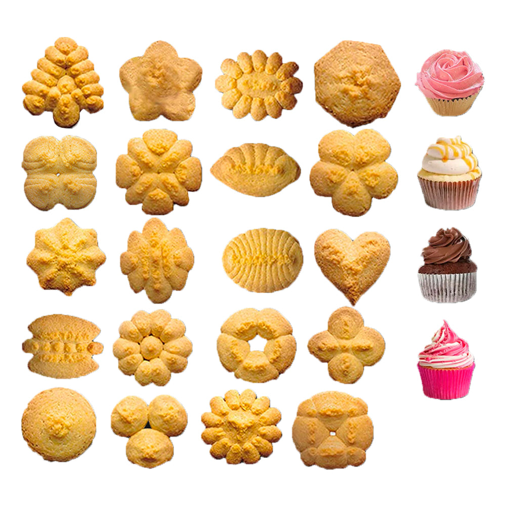 Cookie Biscuit Press Set with 20 Cookie Discs and 4 Icing Tips