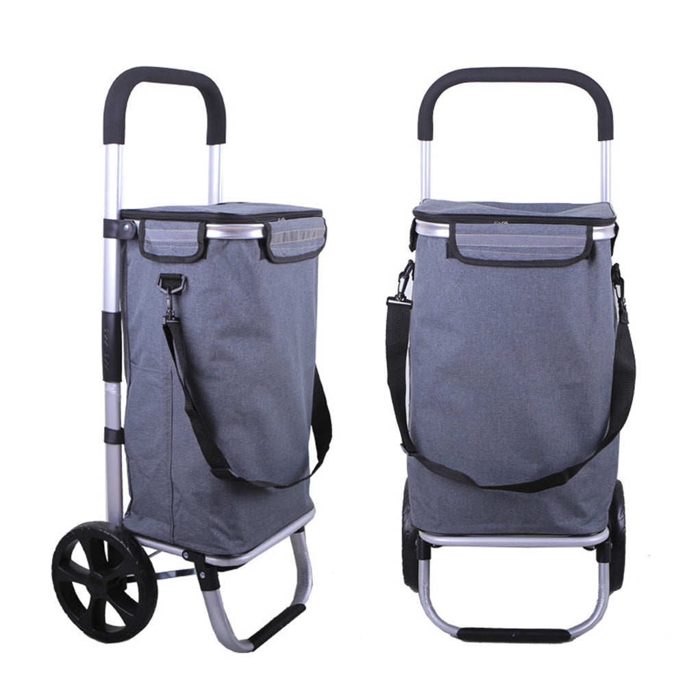 Folding Shopping Cart with Waterproof Oxford Bag Portable Utility Trolley