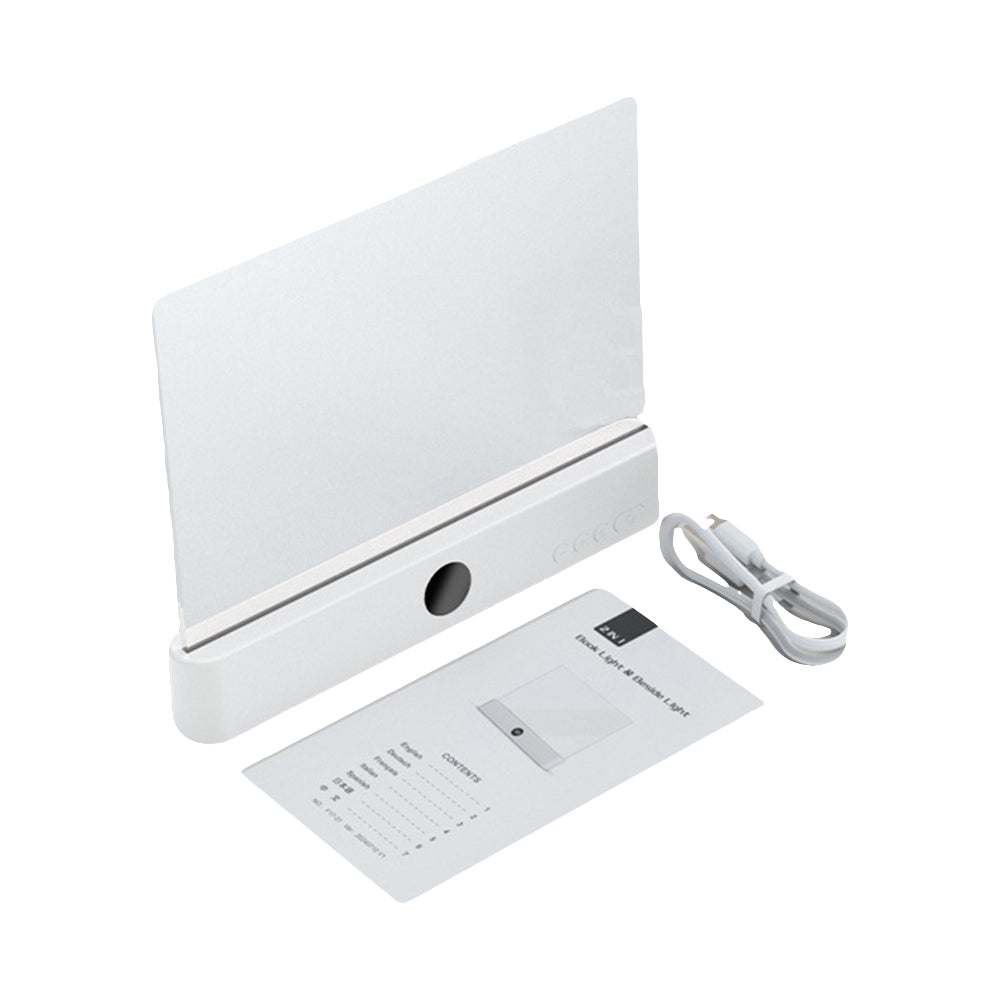 Transparent LED Flat Book Light with Timer for Reading