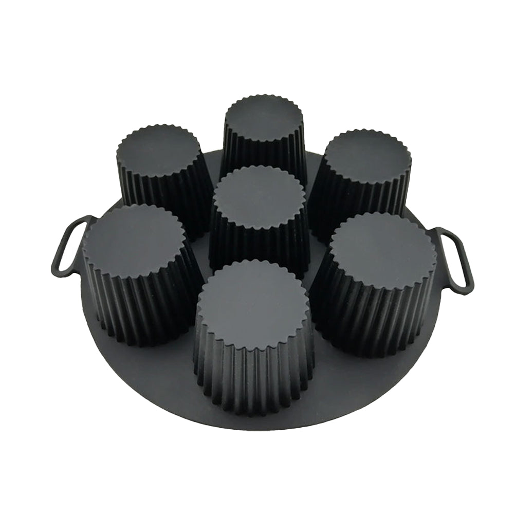 2Pcs 7 Cavity Silicone Cupcake Muffin Baking Mold for Air Fryer