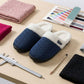 Indoor Non Slip Fuzzy Slippers for Women Warm Knitted House Shoes-Navy