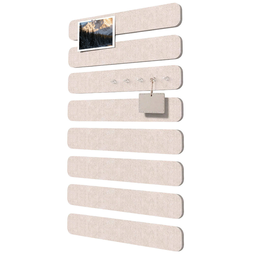 8 Pack Self Adhesive Felt Display Strips with 35 Push Pins for Wall Decor